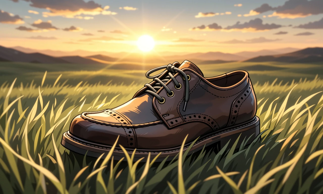 A lonely leather shoe